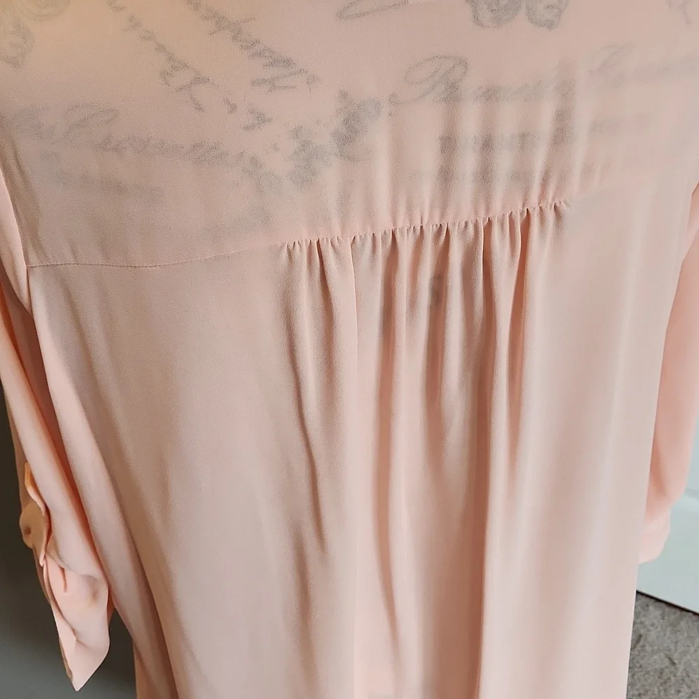 Decree Sheer Peach Blouse, XL - Picture 5 of 10
